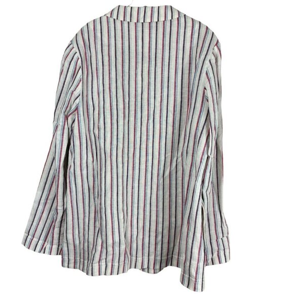 Anthropologie Dolan Left Coast Anna Double Breasted Linen Striped Blazer Medium - Picture 3 of 12